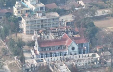 Milagro en Myanmar: La Catedral de San Patricio en Banmaw resiste un incendio intenso